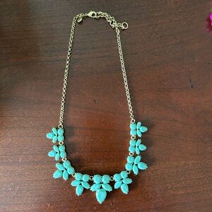 J. Crew Turquoise Floral Bib Necklace